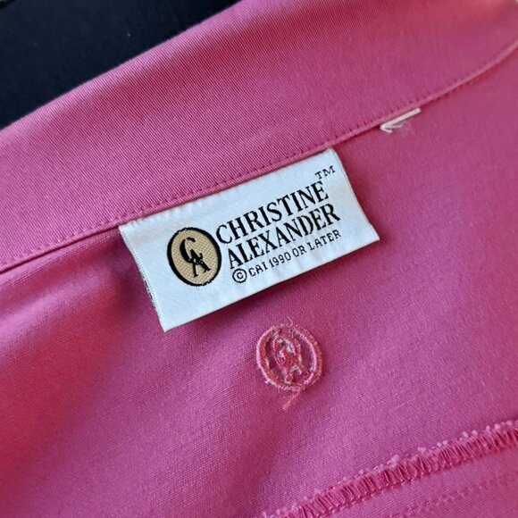 Christine Alexander Womens Pink Crystal Rhinestones Denim Stretch Jacket L - Picture 6 of 6